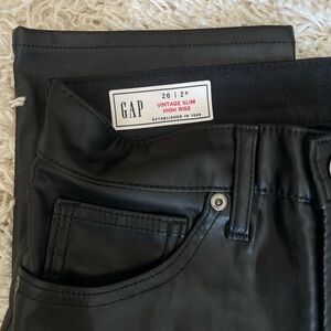GAP Black High Rise Faux Leather Pants
